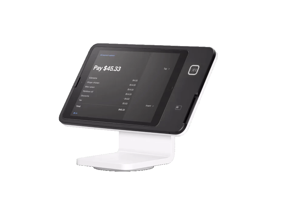 Square Stand turning an iPad into a countertop register